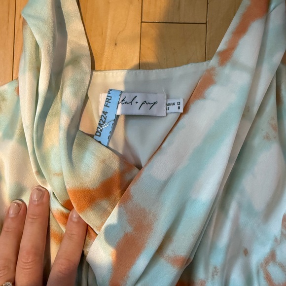 Petal & Pup Tie-Dye Dress in Orange, Blue and White - Picture 3 of 5